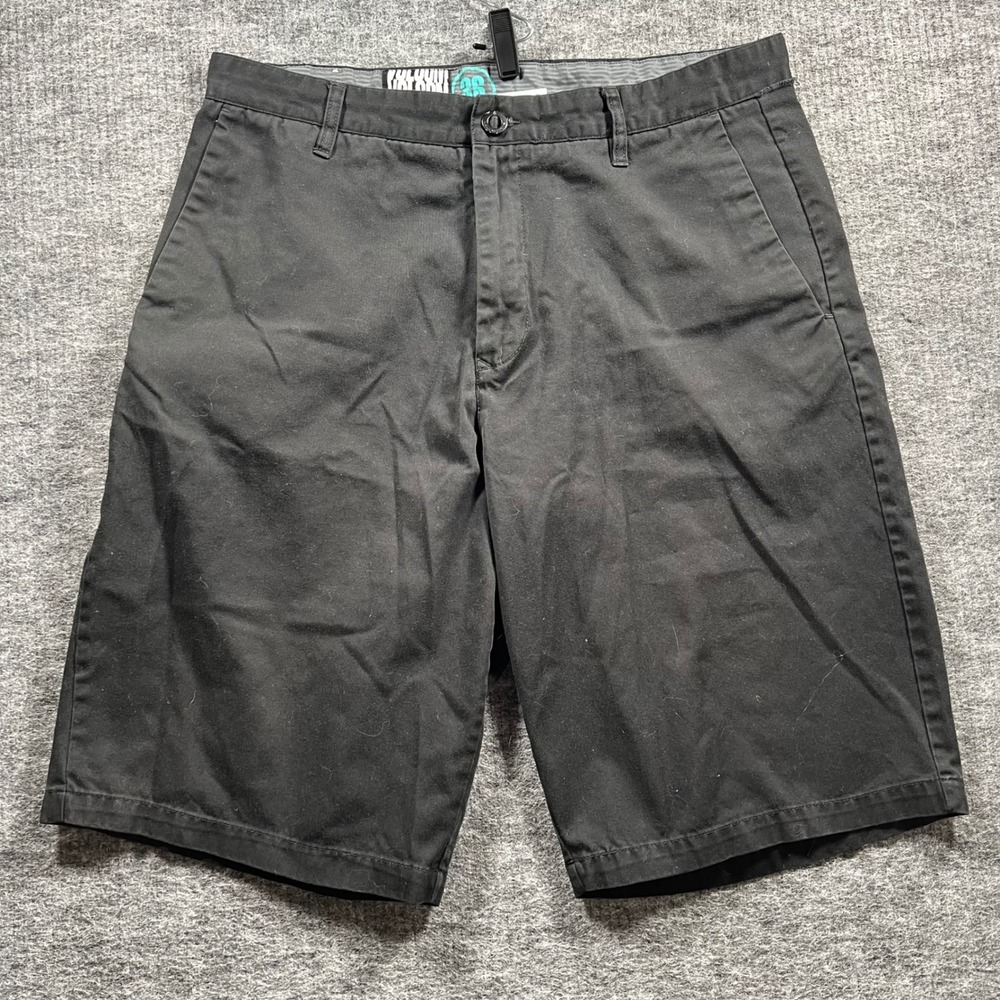 Volcom Frickin Modern Stretch Chino Shorts Mens 36 Black Skate Casual